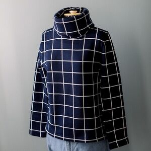 J. Crew Long-sleeve Funnelneck Pullover Fleece Sweater Navy - Women's Medium